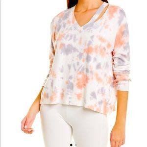 Vintage Havana tie dye sweatshirt. Soft grey and peachy pink color.